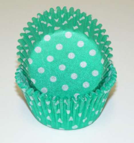 Green Polka Dot Cupcake Papers - Click Image to Close